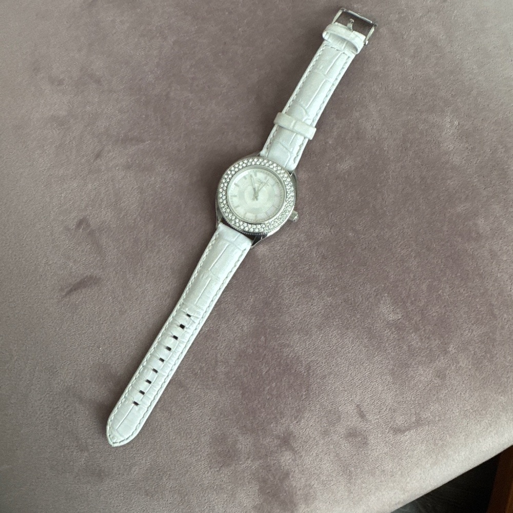 DKNY crocodile embossed leather watch